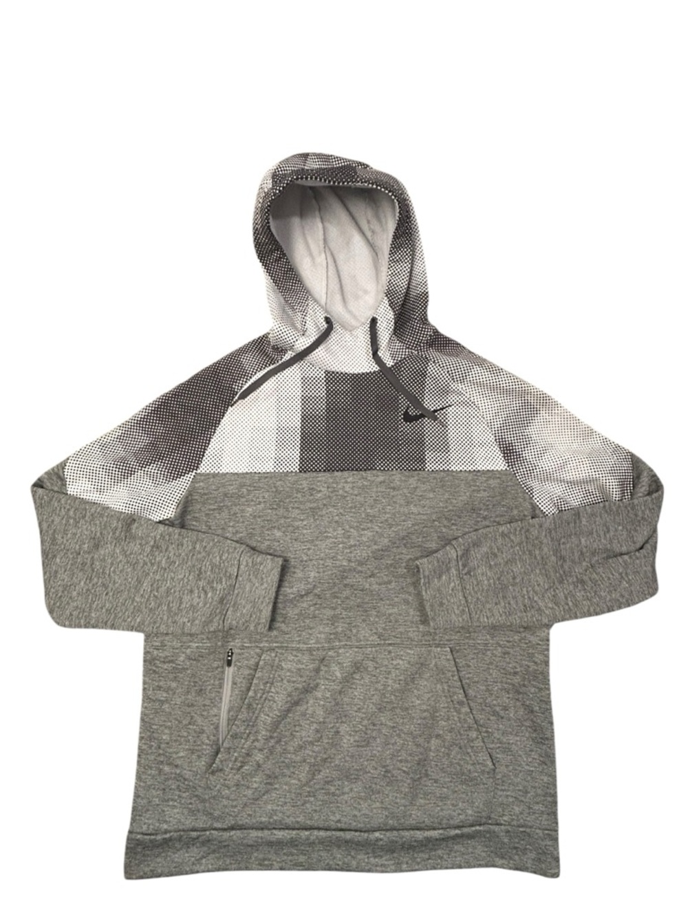 Nike Dri Fit Men’s  Gray Pixel-Print Hooded‎ Training Sweatshirt M Athleisure